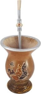 Calabaza de Mate Brasileño (Cuia), con bombilla (Bomba)
